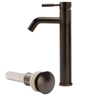 Fontaine New European Single Hole 1 Handle Bathroom Vessel Faucet with Drain Assembly in Brushed Bronze LNF EUV2 BB