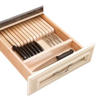 Home Decorators Collection 13x3x19 in. Knife Block Insert for 18 in. Shallow Drawer in Natural Maple KBI18