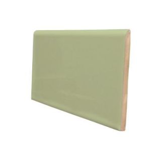 U.S. Ceramic Tile Matte Spring Green 3 in. x 6 in. Ceramic 6 in. Surface Bullnose Wall Tile DISCONTINUED U211 S4369