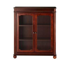 Home Decorators Collection Essex 39 in. H Suffolk Cherry 3 Shelf Bookcase with Glass Doors DISCONTINUED 1049100120