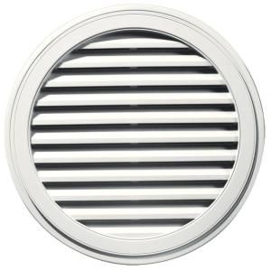 Builders Edge 36 in. Round Gable Vent #123 White 120033636123