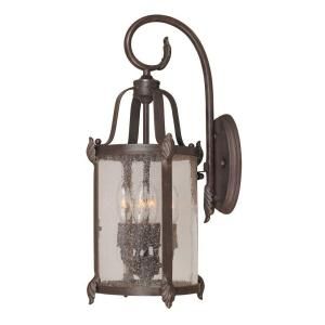 World Imports Old Sturbridge Collection 9 in. 4 Light Outdoor Wall Lantern in Bronze WI169389