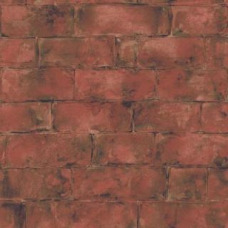 The Wallpaper Company 8 in. x 10 in. Red Earth Tone Brick Wallpaper Sample WC1281079S