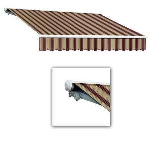 AWNTECH 16 ft. Galveston Semi Cassette Manual Retractable Awning (120 in. Projection) in Burgundy/Tan Multi SCM16 398 BTM