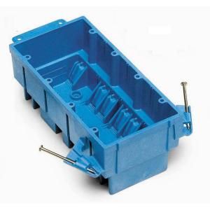 Carlon 4 Gang 64 cu. in. SuperBlue Non Metallic Hard Shell Switch and Outlet Box BH464AR