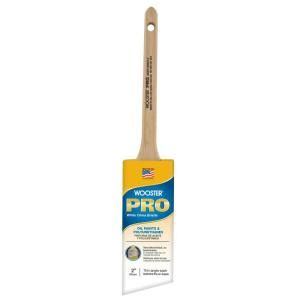 Wooster Pro 2 in. White China Bristle Thin Angle Sash Brush 0H21160020