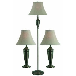 Kenroy Home Hogan Floor and Table Antique Brass 3 Pack Lamp Set 80014AB