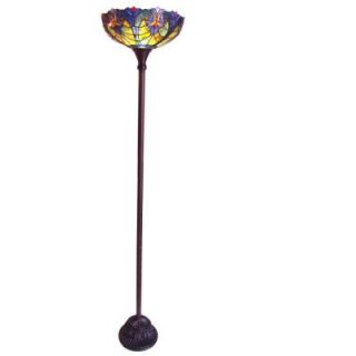 Chloe Lighting Tiffany style 15 in. Torchiere Floor Lamp with Shade CH15780T TF1