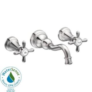MOEN Weymouth 2 Handle Wall Mount Bathroom Faucet Trim Kit in Chrome TS42112