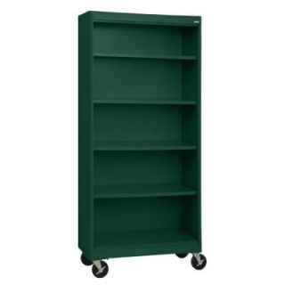 Radius Edge Forest Green 5 Shelf Steel Mobile Bookcase BM4R361872 08