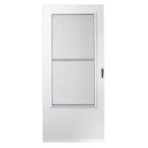EMCO 100 Series 30 in. White Vinyl Self Storing Storm Door with Hardware E1SS 30WH