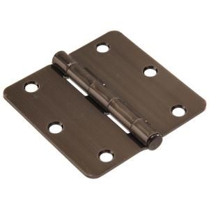 The Hillman Group 3 in. Pewter Residential Door Hinge with 1/4 in. Round Corner Removable Pin Full Mortise (9 Pack) 852789.0