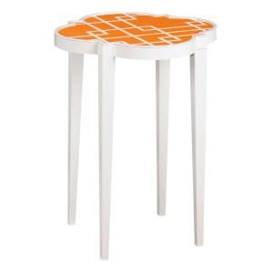 Home Decorators Collection 24 in. H Loft Orange Patterned Accent Table 0551020580