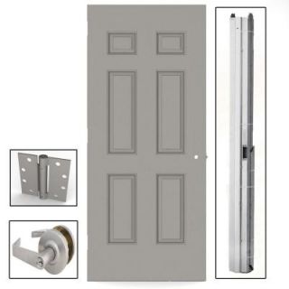 L.I.F Industries 36 in. x 80 in. 6 Panel Entrance Right Hand Fire Proof Door Unit with Knockdown Frame UKEP3680R
