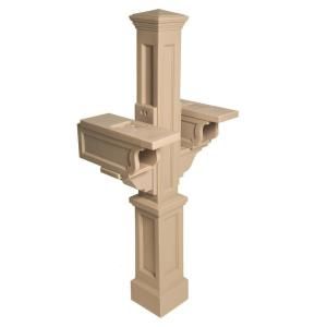 Mayne Rockport Plastic Double Mailbox Post in Clay 581100100