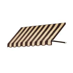 AWNTECH 45 ft. Dallas Retro Window/Entry Awning (56 in. H x 36 in. D) in Brown/Tan Stripe CR43 45BRNT
