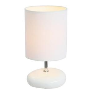 Simple Designs 10.24 in. Stonies White Small Stone Look Table Lamp LT2005 WHT