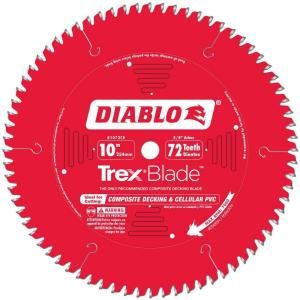 Diablo Trex 10 in. x 72 Tooth Composite Decking Miter and Table Saw Blade D1072CD
