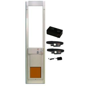 High Tech Pet 82 in. x 14 in. PowerPet Electronic Sliding Glass Pet Door DeluxPak with Free Additional Collar and Rechargeable Battery PX1DX SGR