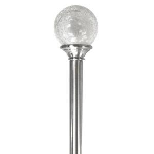 Home Decorators Collection 66 in.   120 in. Brushed Nickel 3/4 in. Telescoping Curtain Rod Kit with Crackle Glass Sphere Finial DHU BN66120NC017