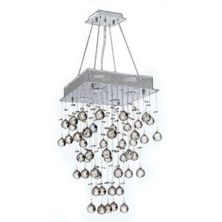 Worldwide Lighting Icicle Collection 4 Light Crystal and Chrome Chandelier W83235C14