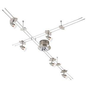 Eglo Drive 5 Light Surface Mount Matte Nickel and Chrome Suspended Track Lighting Fixture 87603A
