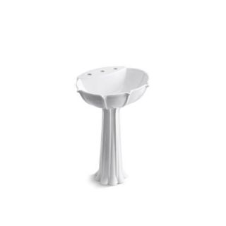 KOHLER Anatole Pedestal Lavatory with 8 in. Centers in White K 2099 8 0 