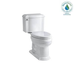 KOHLER Devonshire Comfort Height 2 piece 1.28 GPF Elongated Toilet with AquaPiston Flush Technology in White K 3837 0