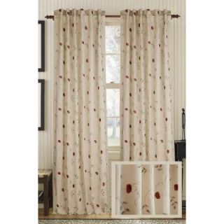 Fine Living Rhythm Linen and Cotton Wheatish Rod Pocket Curtain 122