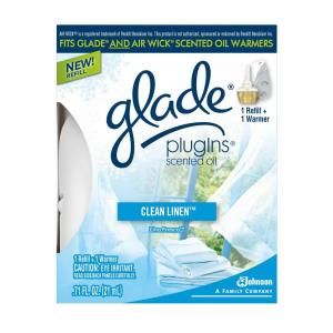 Glade Plugins 0.71 oz. Clean Linen Scented Oil Warmer and Refill 620400