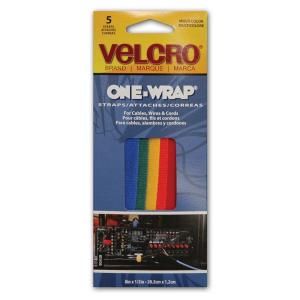 VELCRO Brand 8 in. X 1/2 in. ONE WRAP Straps Multicolor (5 Pack) 90438ACS
