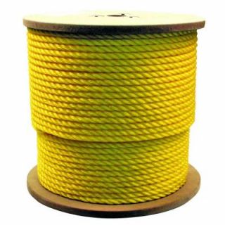 Rope King 1/2 in. x 250 ft. Hollow Braided Poly Rope Yellow HBP 12250