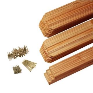 6 ft. x 6 ft. Unassembled Pressure Treated Cedar Tone Boxed Fence Kit 162523