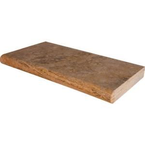 MS International Tuscany Scabas 16 in. x 24 in. Brushed Travertine Pool Coping (10 Piece / 26.7 Sq. ft. / Pallet) LCOPTSCA1624HUF