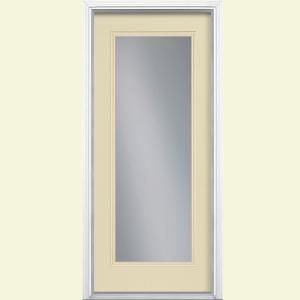 Masonite Full Lite Painted Smooth Fiberglass Entry Door with Brickmold 43285
