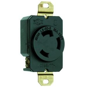 Pass & Seymour 30 Amp 250 Volt 3 Wire Grounding Locking Single Outlet   Black L630RCCV3