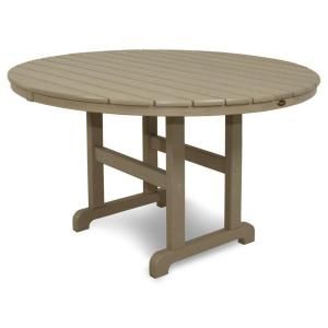 Trex Outdoor Furniture Monterey Bay Sand Castle 48 in. Round Patio Dining Table TXRT248SC