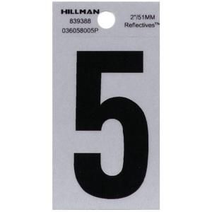 The Hillman Group 2 in. Vinyl Reflective Number 5 839388