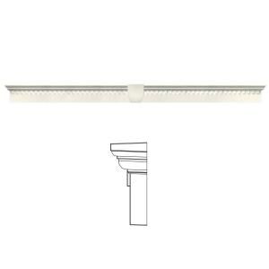 Builders Edge 6 in. x 73 5/8 in. Classic Dentil Window Header with Keystone in 034 Parchment 060020673034