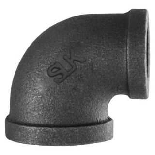 LDR Industries 3/4 in. x 1/2 in. Black Iron 90 Degree FPT x FPT Reducing Elbow 310 RE 3412