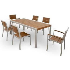 Trex Outdoor Furniture Surf City Textured Silver 7 Piece Patio Dining Set with Tree House Slats TXS123 1 11TH
