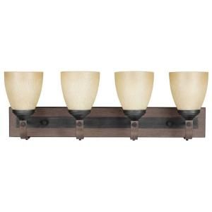Sea Gull Lighting Corbeille 4 Light Stardust Wall/Bath Fixture with Creme Parchment Glass 4480404 846