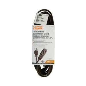 HDX 15 ft. 16/3 SPT 2 Banana Tap Extension Cord   Brown HD#737 774