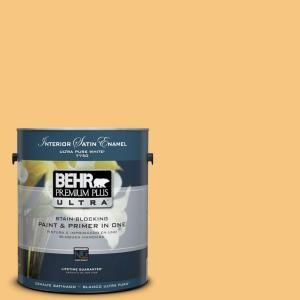 BEHR Premium Plus Ultra 1 Gal. #PPU6 7 Jackfruit Satin Enamel Interior Paint 775401