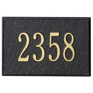 Whitehall Products Wall Mailbox Plaque in Black/Gold 1426BG