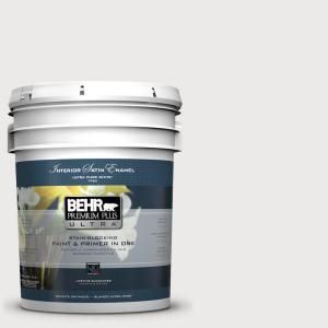 BEHR Premium Plus Ultra 5 gal. #1852 White Satin Enamel Interior Paint 775005