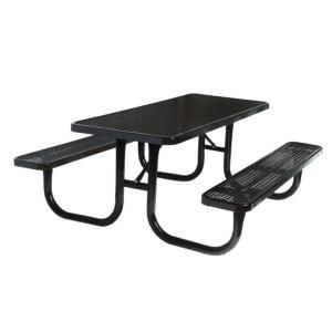Ultra Play 8 ft. Diamond Black Commercial Park Rectangular Portable Table PBK238 V8BK