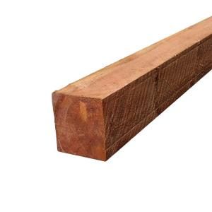6 in. x 6 in. x 8 ft. Rough Redwood Tone Pressure Treated Timber 161377