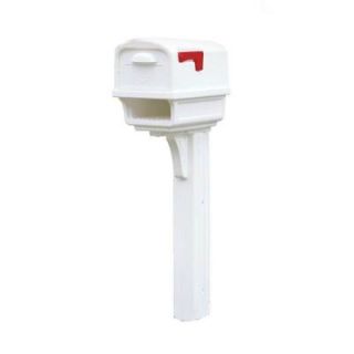 Rubbermaid Gentry All in One Plastic Mailbox and Post Combo in White GC1W0000