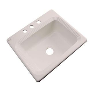 Thermocast Rochester Drop in Acrylic 25x22x9 in. 3 Hole Single Bowl Kitchen Sink in Shell 25308